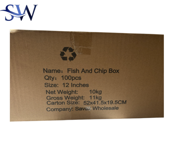SAVAZ-12" Fish & Chip Takeaway Boxes – Pack of 100 - Image 3