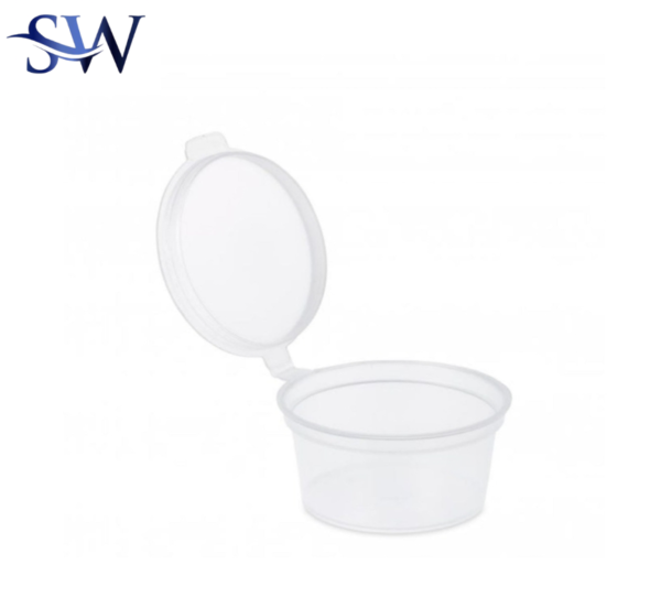 2oz Clear Hinged Plastic Portion Pots – Pack of 1000