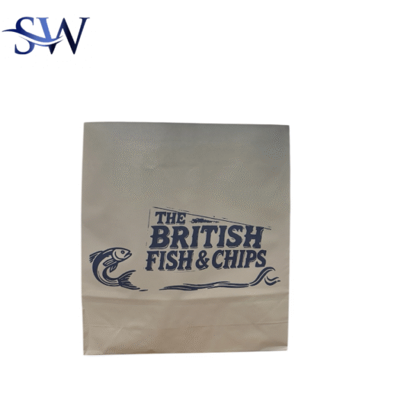 Greaseproof SOS2 Fish & Chips Bags – 180 x 65x 230mm (300pcs)