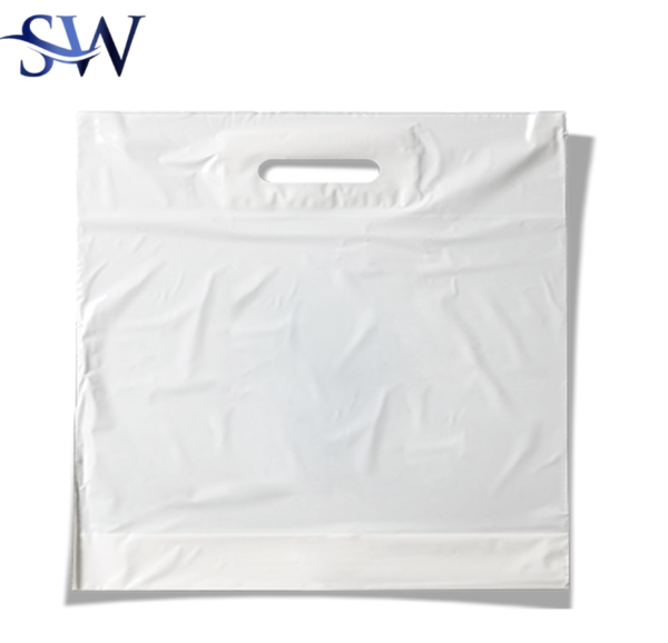 Premium Die-Cut Carrier Bags – White – 12x12" (Pack of 1000)