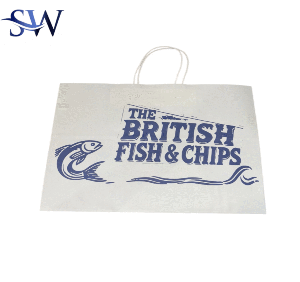 SAVAZ – Twisted Handle Fish & Chip Takeaway Bags – Pack of 100 - Image 2