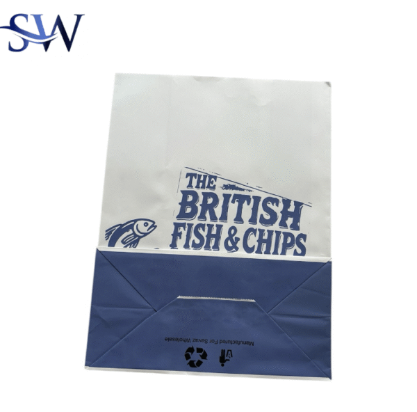 SAVAZ – Large Kraft SOS Fish & Chips Bags – Pack of 100 - Image 2
