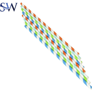 300-Pack Colorful Paper Straws – Assorted Colors